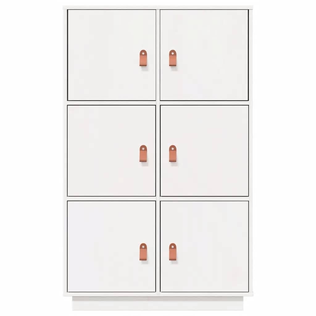 Highboard Weiß 67x40x108,5 cm Massivholz Kiefer